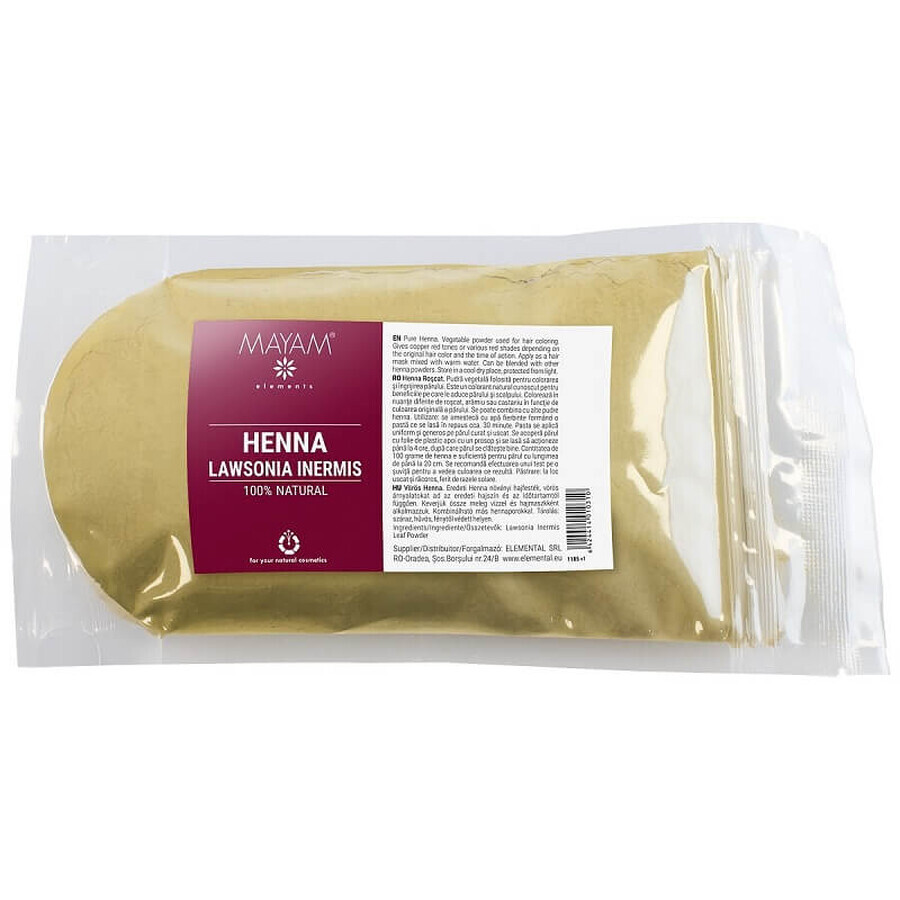 Henna tinte natural para el cabello Lawsonia Inermis Roscat (M - 1185), 100 g, Mayam