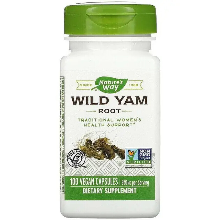 Wild Yam Root Natures Way, 100 cápsulas, Secom