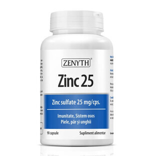 Zinc 25 sulfato de zinc 25 mg/cps, 90 cápsulas, Zenyth