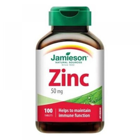 Zinc 50mg, 100 comprimidos, Jamieson