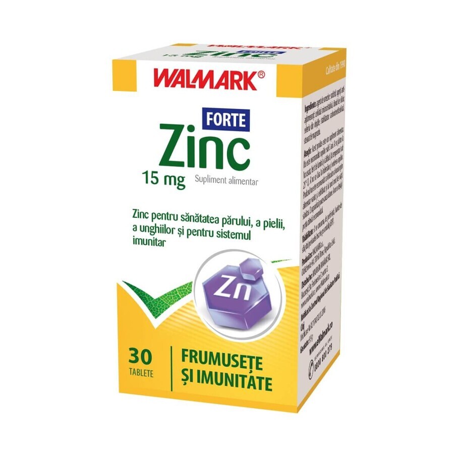 Zinc Forte 15mg, 30 comprimidos, Walmark