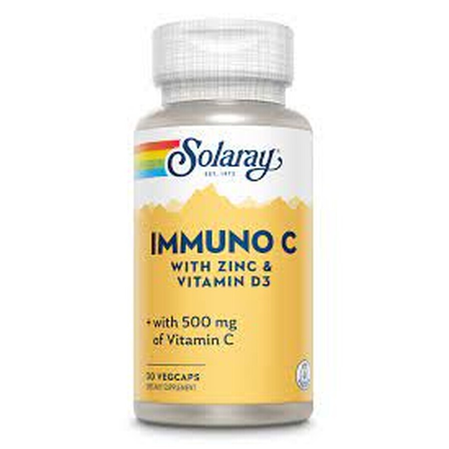 Zinc y Vitamina D3 Inmuno C Solaray, 30 cápsulas, Secom