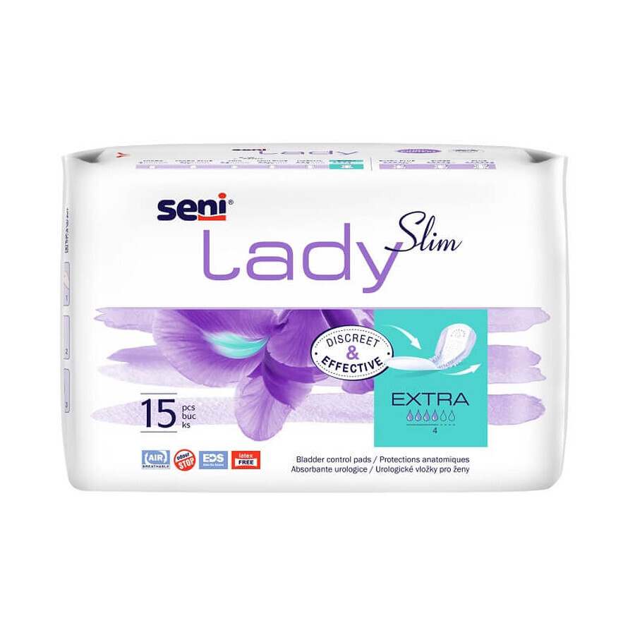 Compresas diarias absorbentes Slim Extra, 15 unidades, Seni Lady