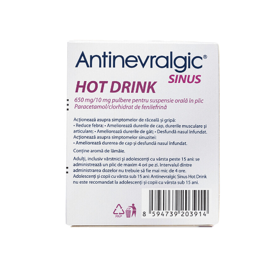 Antinevralgic Sinus Hot Drink, 12 sobres, Sanofi