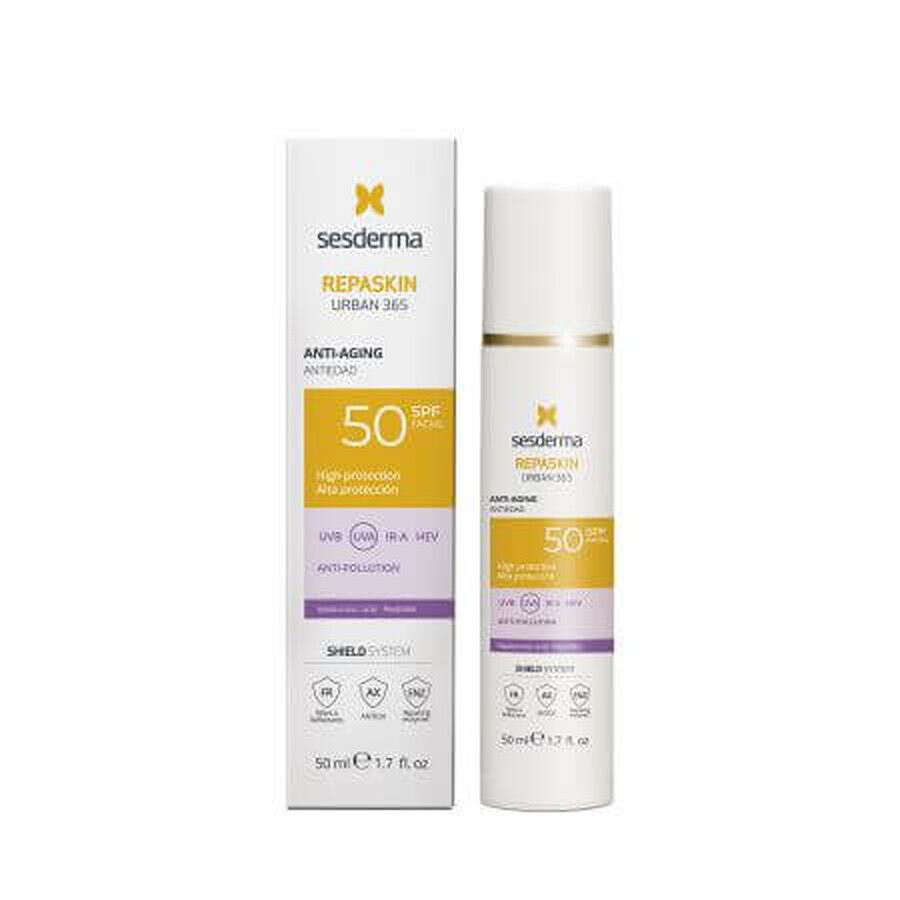 Anti-aging gezichtscrème met zonbescherming SPF50 Urban 365 Repaskin, 50 ml, Sesderma