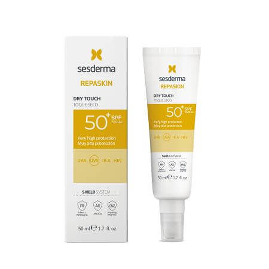 Crème solaire visage SPF 50 Dry Touch Repaskin, 50 ml, Sesderma