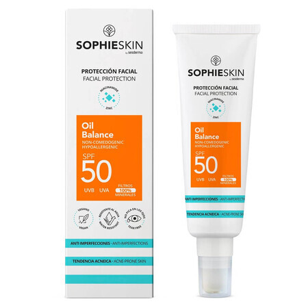 Crème pour peaux grasses avec protection solaire SPF 50 Oil Balance Facial Protection, 50 ml, Sophieskin