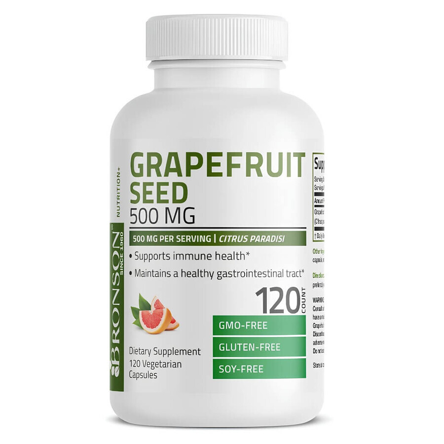 Grapefruit Seed Extract, 500mg, 120 Capsules, Bronson Laboratories