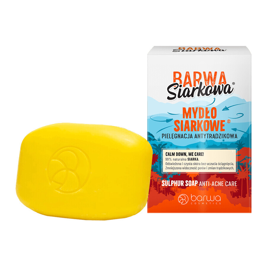 Barwa Siarkowa, jabón de azufre, cuidado antiacné, 100 g