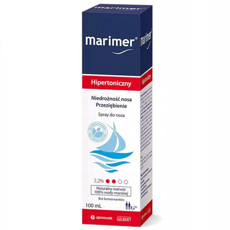 Marimer, agua de mar, spray hipertónico, 100 ml