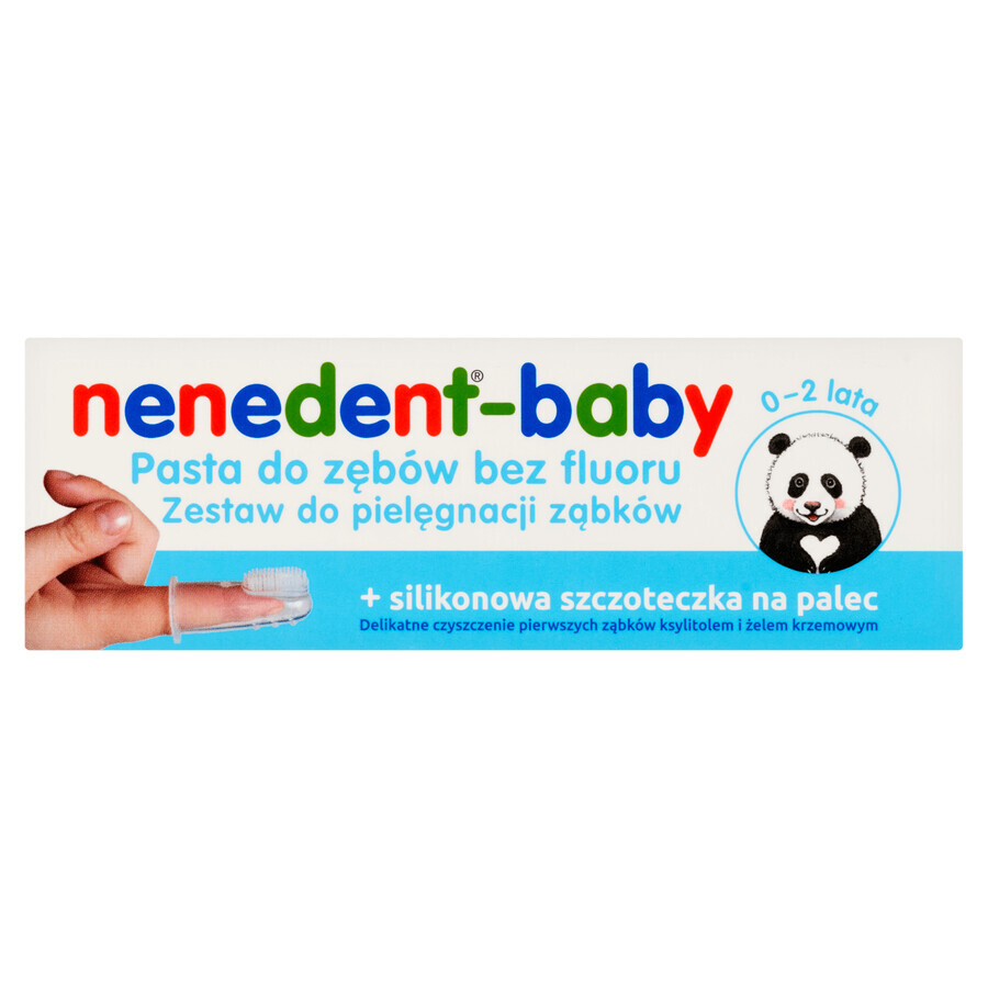 Nenedent Baby set, toothpaste for children, 6-24 months + toothbrush, silicone