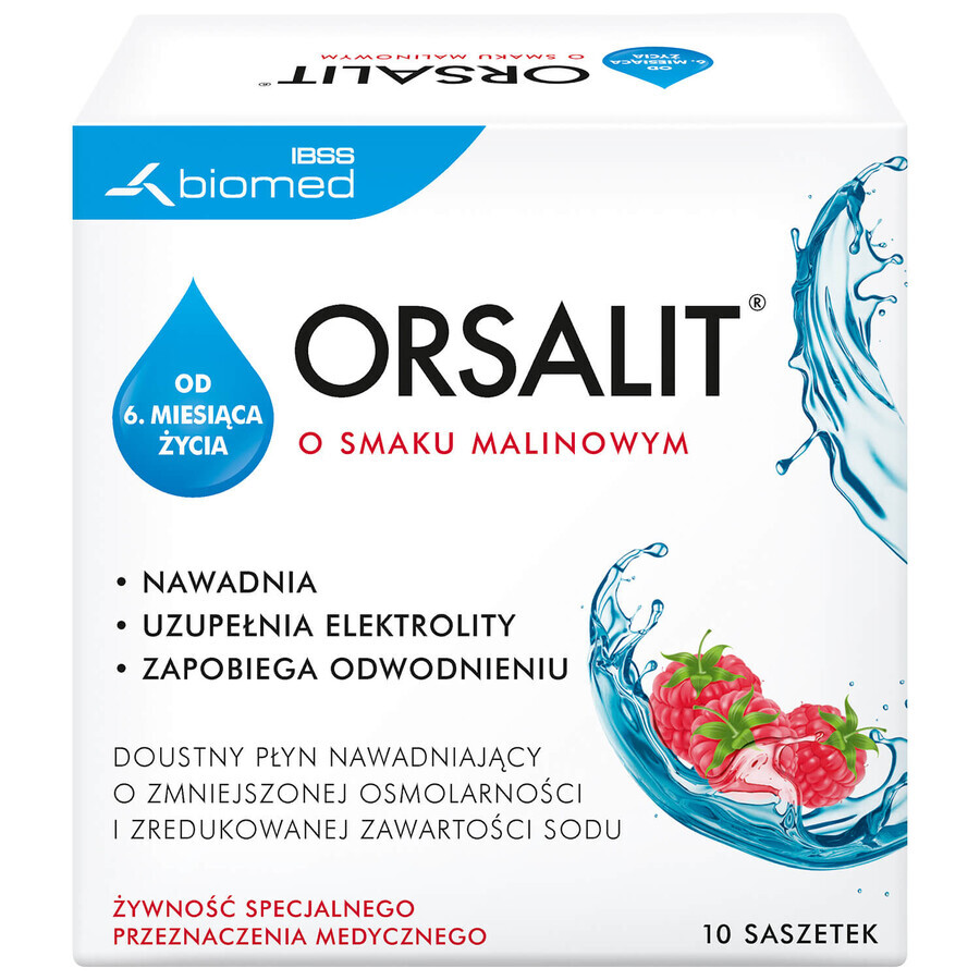 Orsalit, sabor frambuesa, 4,87 g x 10 bolsitas