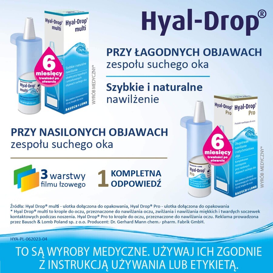 Hyal-Drop Multi, colirio hidratante, 10 ml