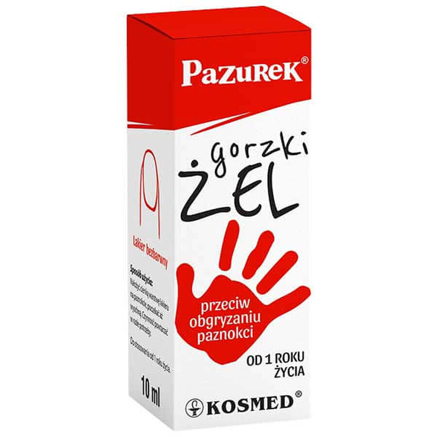 Kosmed Pazurek, gel amargo contra morderse las uñas, 10 ml