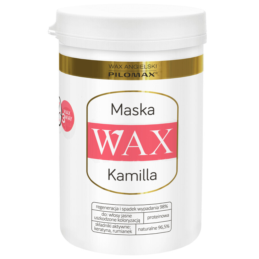 WAX Pilomax, Cuidado del color, Kamilla, mascarilla regeneradora para cabellos claros, previene la caída del cabello 480 ml