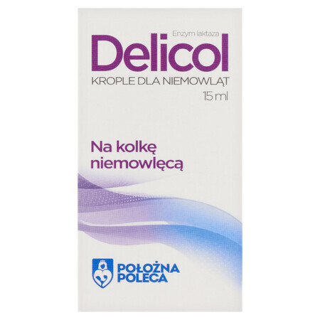 Delicol, enzima lactasa, gotas para lactantes para los cólicos, 15 ml