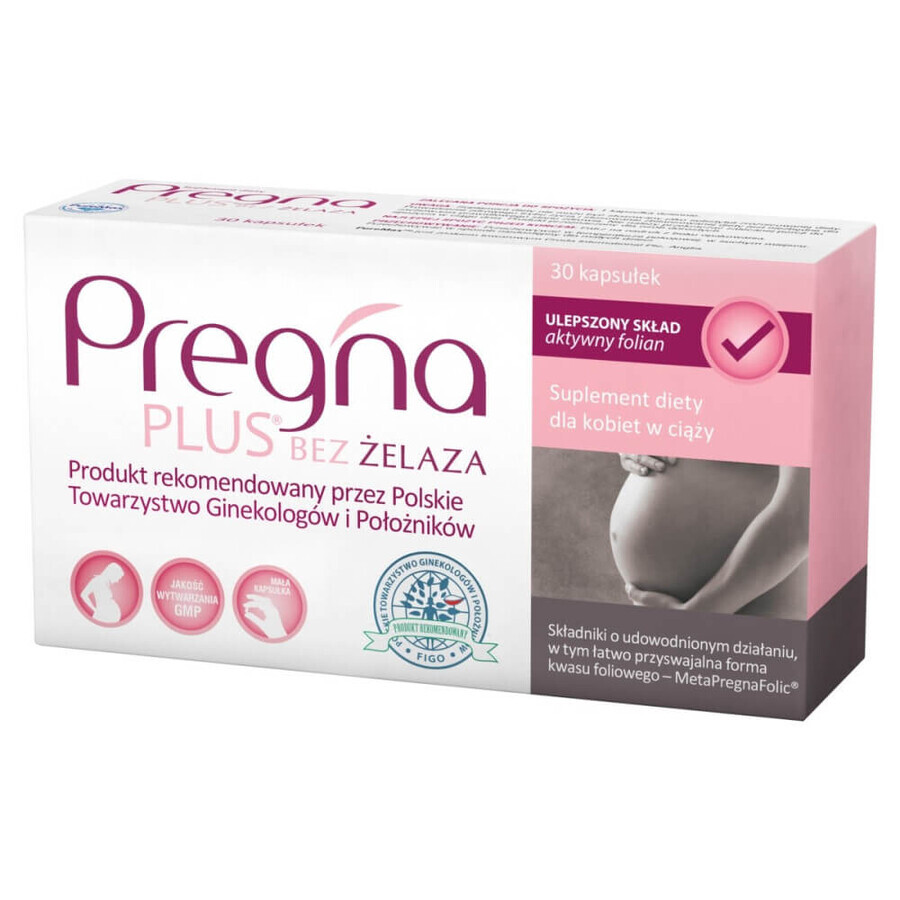 Pregna Plus, para mujeres embarazadas y en período de lactancia, 30 cápsulas