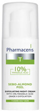 Pharmaceris T Sebo-Almendra Peeling, crema de noche 10% &#225;cido mand&#233;lico, fase II exfoliaci&#243;n, 50 ml