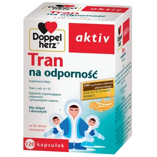 Doppelherz aktiv Huile de foie de morue pour l'immunité, 120 capsules