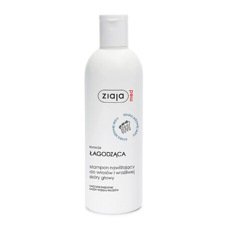 Ziaja Med Kuracja Łagodząca, champú hidratante para cabello y cuero cabelludo sensible, 300 ml