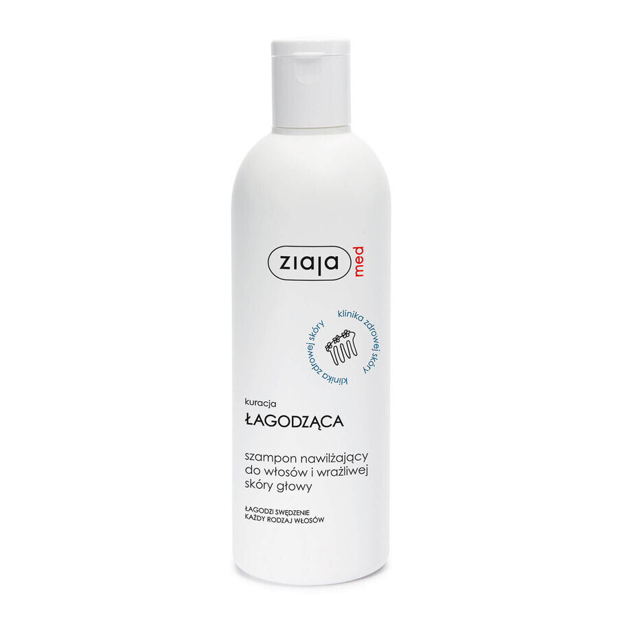 Ziaja Med Kuracja Łagodząca, champú hidratante para cabello y cuero cabelludo sensible, 300 ml