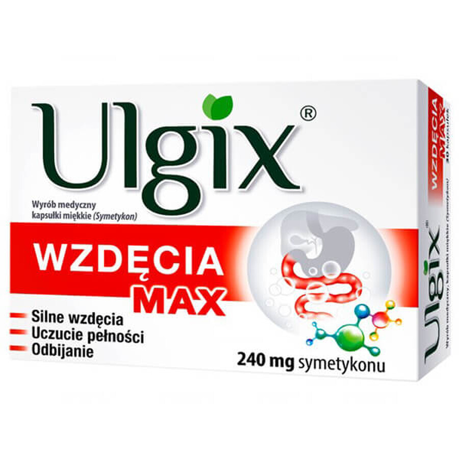 Ulgix Flatulence Max 240 mg, 30 cápsulas blandas