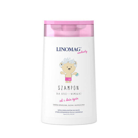 Linomag Emolients, champú para bebés y niños desde el primer día de vida, 200 ml