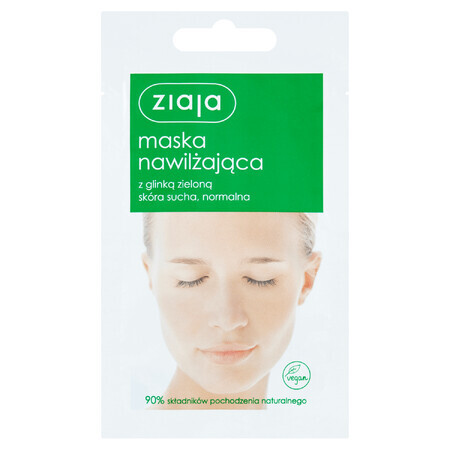 Ziaja, Face mask, moisturizing with green clay, 7 ml