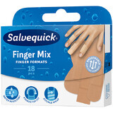 Salvequick Finger Mix, tiritas flexibles para los dedos, 18 unidades