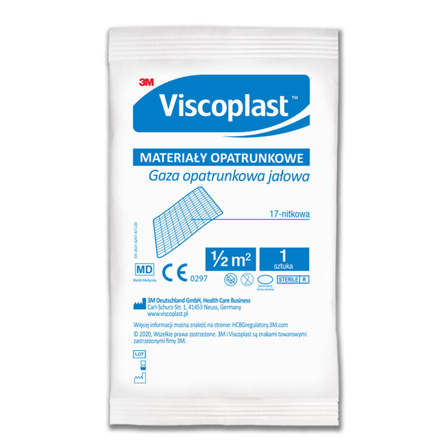 Viscoplast, apósito de gasa, estéril, 17-hilos, 1/2 m2, 1 pieza