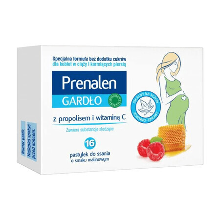 Prenalen Garganta, con propóleo y vitamina C, 16 pastillas para chupar