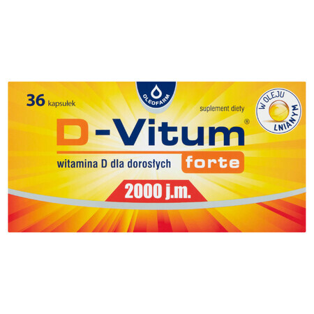 D-Vitum Forte 2000 UI, pour adultes, 36 gélules