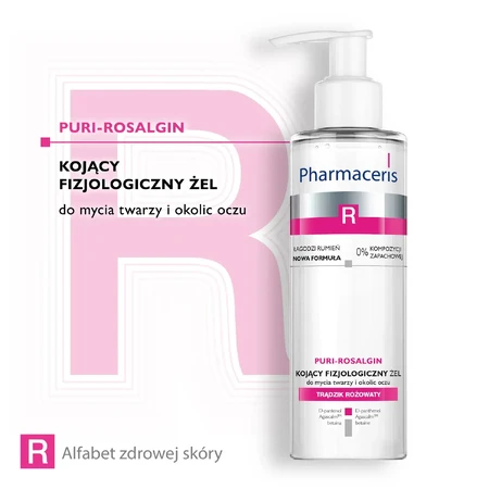 Pharmaceris R Puri Rosalgin, gel limpiador facial calmante y fisiológico, 190 ml