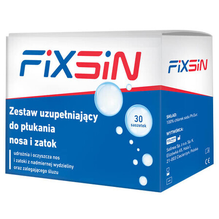 Fixsin, set de enjuague nasal y sinusal suplementario, 30 sobres