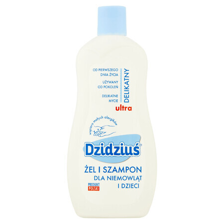 Dzidziuś Ultra Delicate, gel lavante y champú para bebés y niños, 500 ml