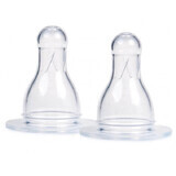 Canpol Babies Baby Bottle Nipple, Silicone, Round, Size 2 Medium, 2 Pieces