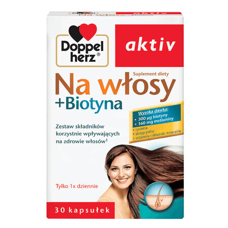 Doppelherz aktiv Na włos + Biotina, 30 cápsulas