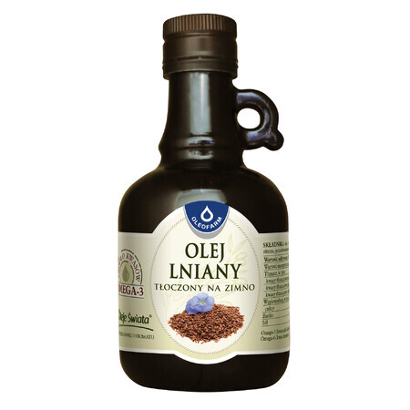 Oleofarm Aceites del Mundo Aceite de linaza, prensado en frío, 250 ml