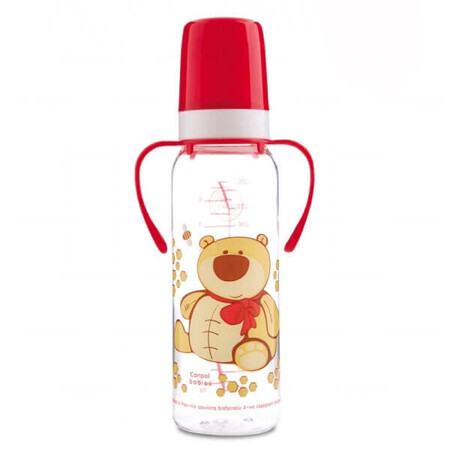 Canpol Babies Fast Flow Teat Bottle with Handle Happy Animals After 12 Months 250ml