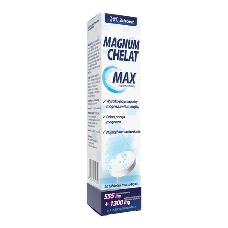 Zdrovit Magnum Chelat Max, 20 comprimidos efervescentes