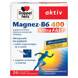 Doppelherz aktiv Magnesium-B6 400 UltraFast, aromă de citrice, 20 de pliculețe