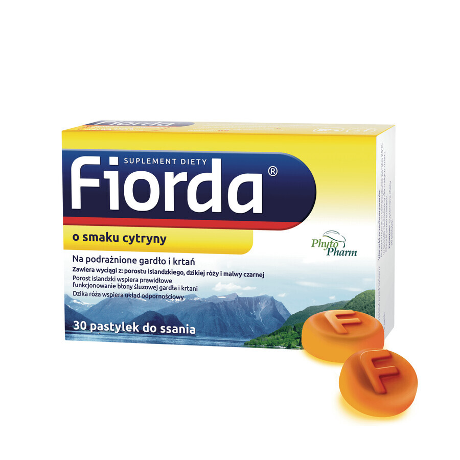 Fiorda, lemon flavor, 30 tablets