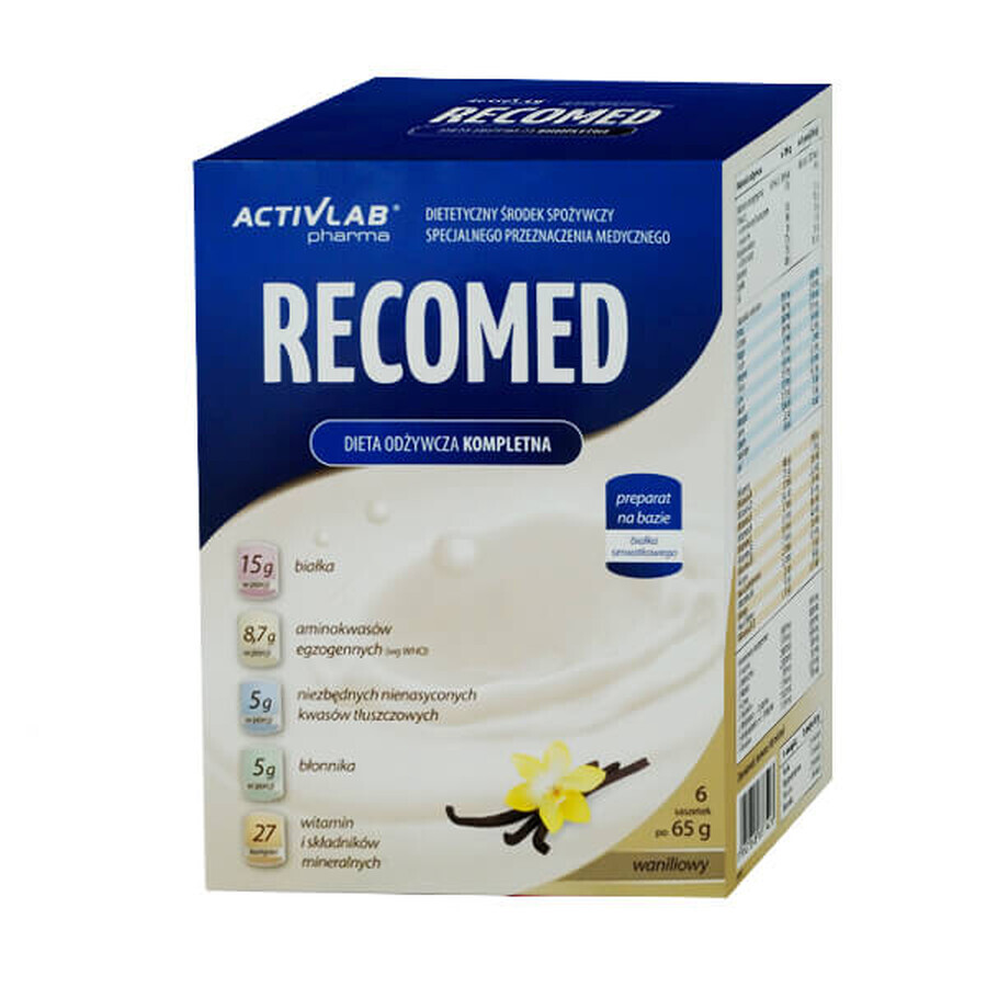 Activlab Pharma RecoMed, preparat nutritiv, aromă de vanilie, 65 g x 6 plicuri