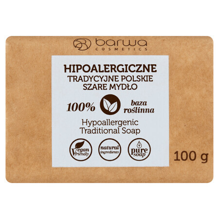 Barwa Hipoalergénico, jabón gris tradicional polaco, 100 g