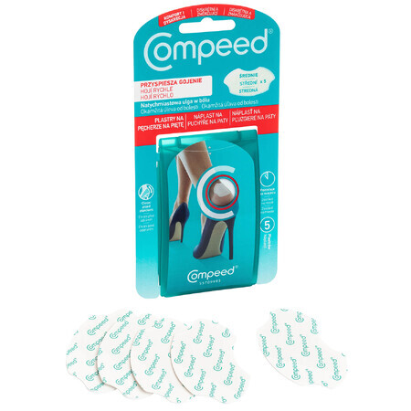 Compeed, tiritas para ampollas en el talón, medianas, 5 unidades