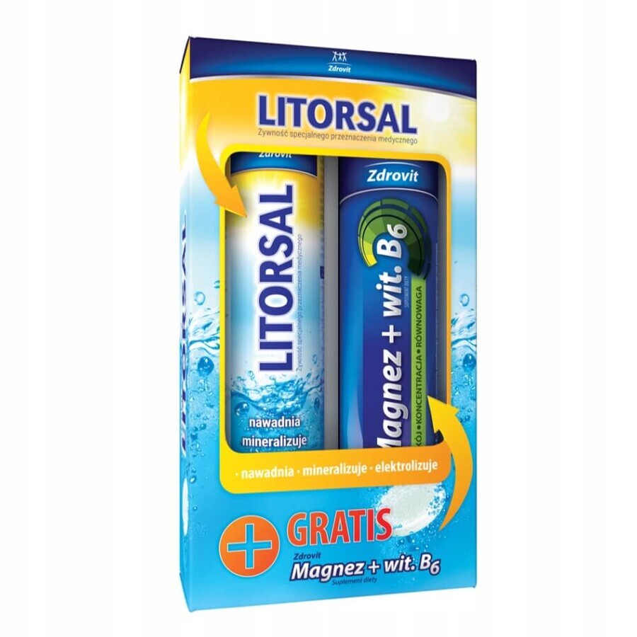 Zdrovit Litorsal, 24 comprimidos efervescentes + Magnesio con Vitamina B6, 24 comprimidos efervescentes