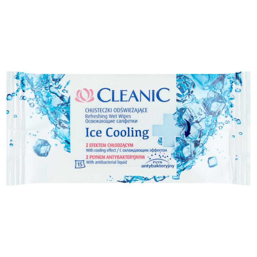 Cleanic Ice Cooling, toallitas refrescantes, 15 uds.