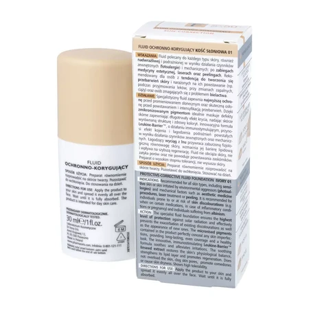 Pharmaceris F Sun-Correction, fluido protector y corrector, 01 Ivory, SPF 50+, 30 ml