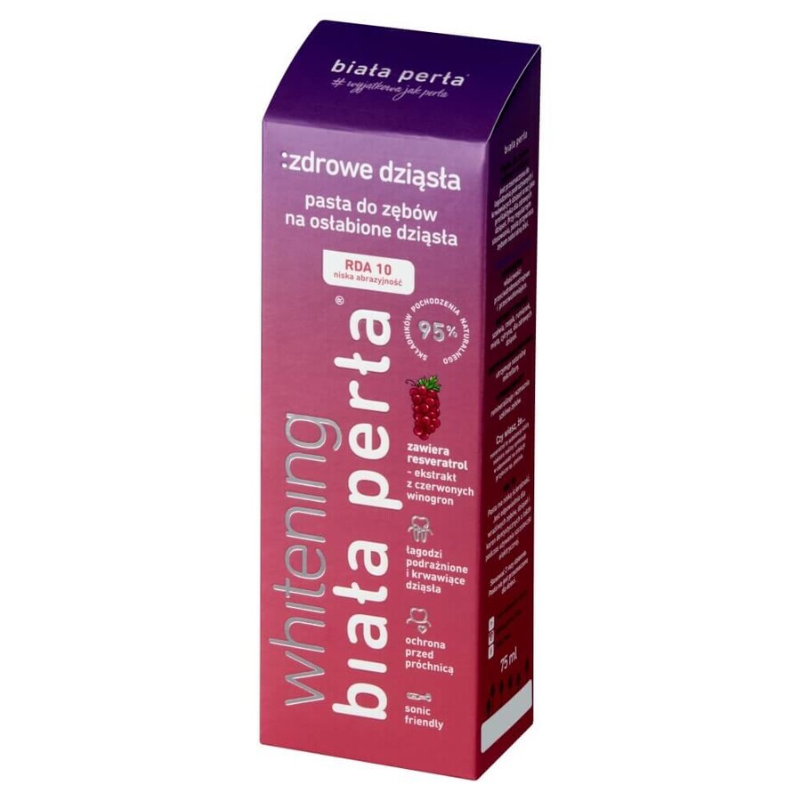 White Perła Whitening, dentifrice spécialisé, Gencives Saines, 75 ml