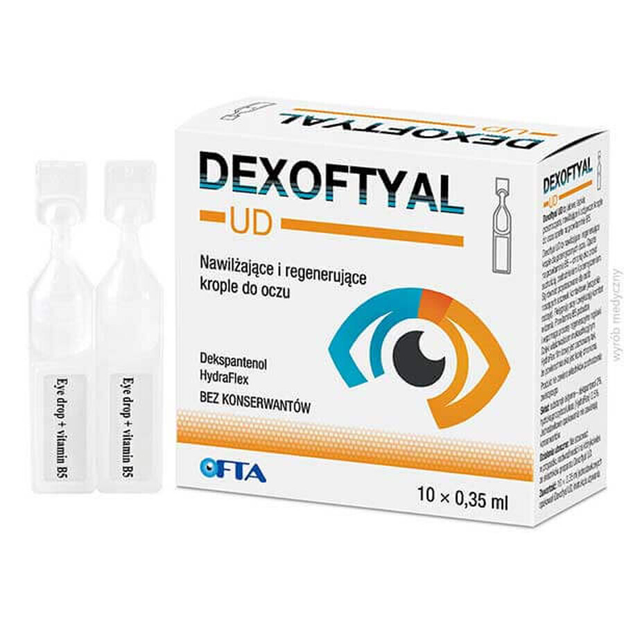 Dexoftyal UD, colirio hidratante y regenerador, 0,35 ml x 10 minims